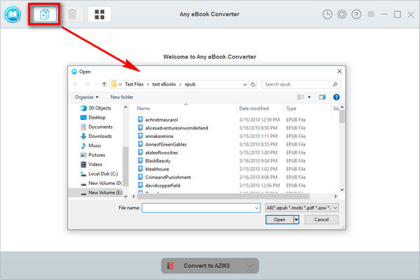 EPUB 電子書籍を Any eBook Converter に追加