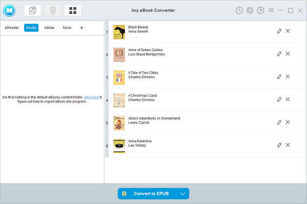 EPUB 電子書籍を Any eBook Converter に追加